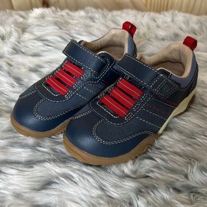 Stride Rite Unisex-Child Prescott Blue Leather 9.5XW